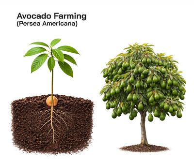 Avocado Persea Americana Farming Step by Step : Soil, Irrigation, Fertilizer, Climate, and Global Growing Regions