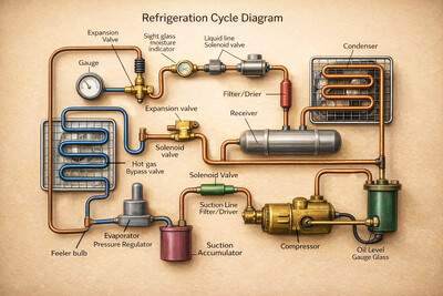 Refrigeration Cycle Process Explained – Step-by-Step Cooling Mechanism and Working Principle