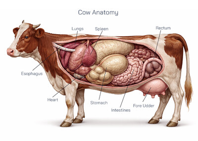 Cow Anatomy Explained – Internal Organs, Digestive System, and Ruminant Body Structure