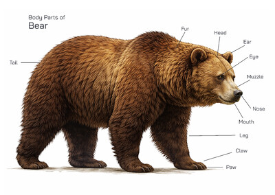 Bear Body Parts Explained – Complete Anatomy, Physical Features, Behavior, Diet, and Survival Adaptations
