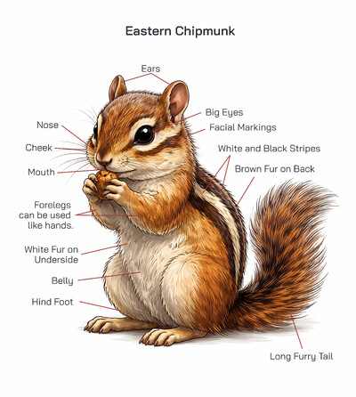 Eastern Chipmunk (Tamias striatus) – Habitat, Behavior, Diet, Life Cycle, Adaptations and Ecological Importance