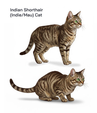Characteristics of Indian Shorthair (Indie/Mau) Cat: Appearance, Behavior, Health and Lifestyle
