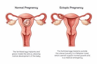 Normal Pregnancy and Ectopic Pregnancy: Differences, Process, Symptoms, Risks and Medical Significance