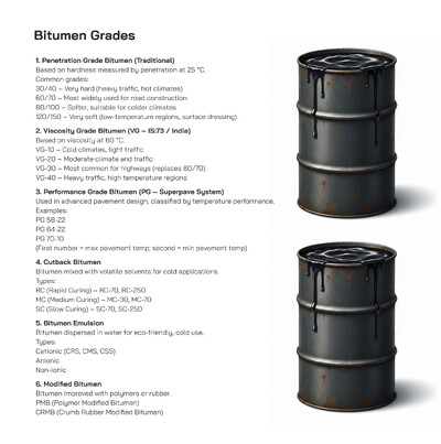 Bitumen Grades Explained: Penetration, Viscosity, Performance, Cutback, Emulsion, and Modified Bitumen Types