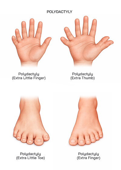 Polydactyly Explained: Extra Fingers or Toes on Hands and Feet, Causes, Types, Diagnosis, and Surgical Treatment