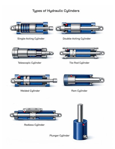 Types of Hydraulic Cylinders and Their Uses in Industrial, Construction, and Mechanical Applications
