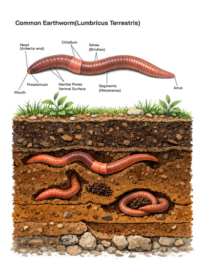 Common Earthworm (Lumbricus terrestris): Characteristics, Working Mechanism, and Soil Ecosystem Role