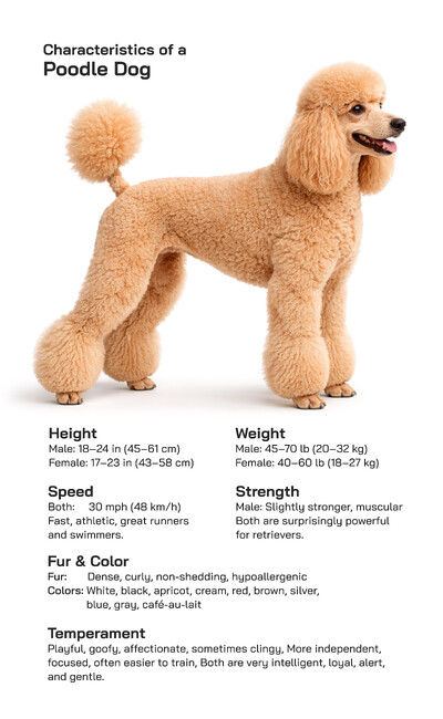 Poodle Dog Characteristics, Temperament, Appearance, and Breed Traits Explained