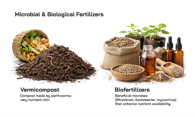 Microbial and Biological Fertilizers: Vermicompost and microbial biofertilizer materials used to enrich agricultural soil.